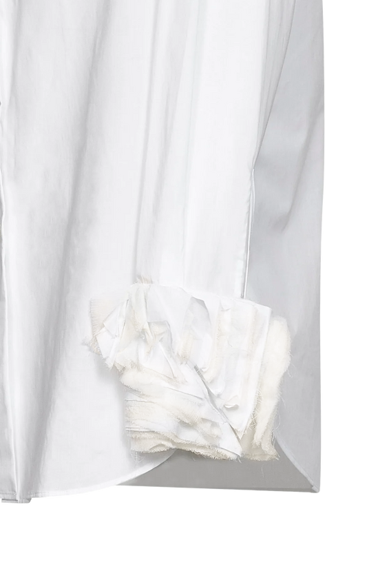 Jil Sander Cotton Shirt with Multi-Layered Cuffs in Optic White — product photo 2