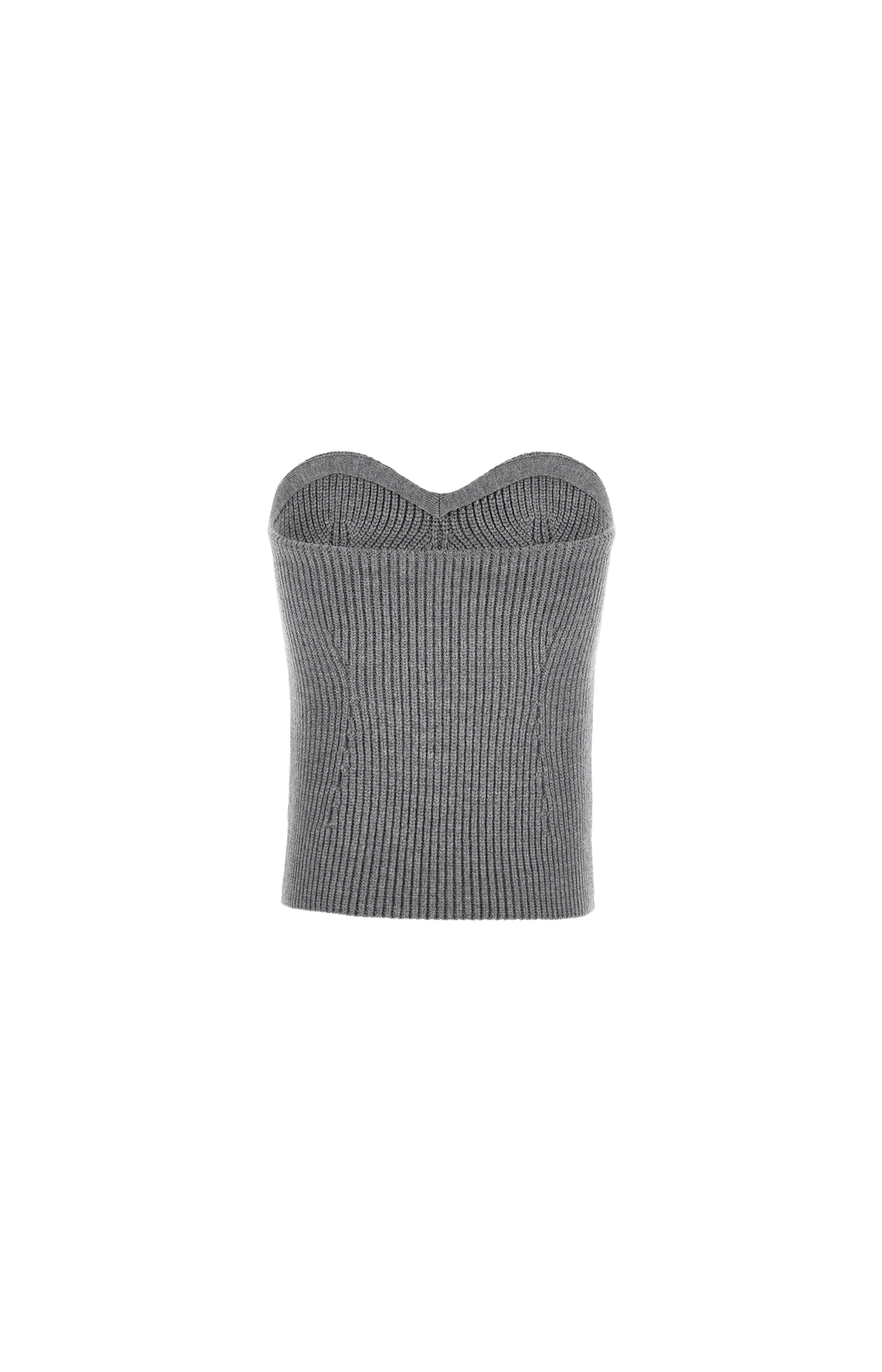 Wool Knit Bustier Top in Grey