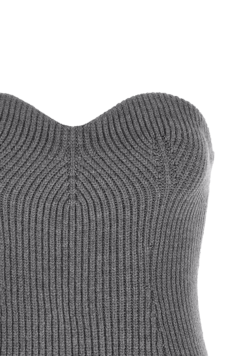 Wool Knit Bustier Top in Grey