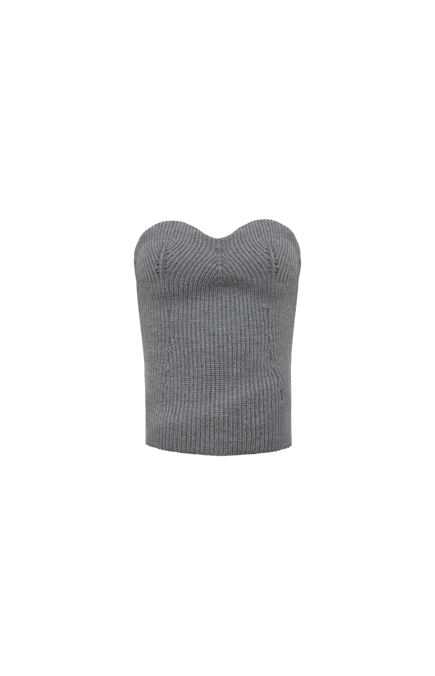 Wool Knit Bustier Top in Grey