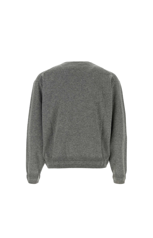 Cashmere V-Neck Sweater in Grey
