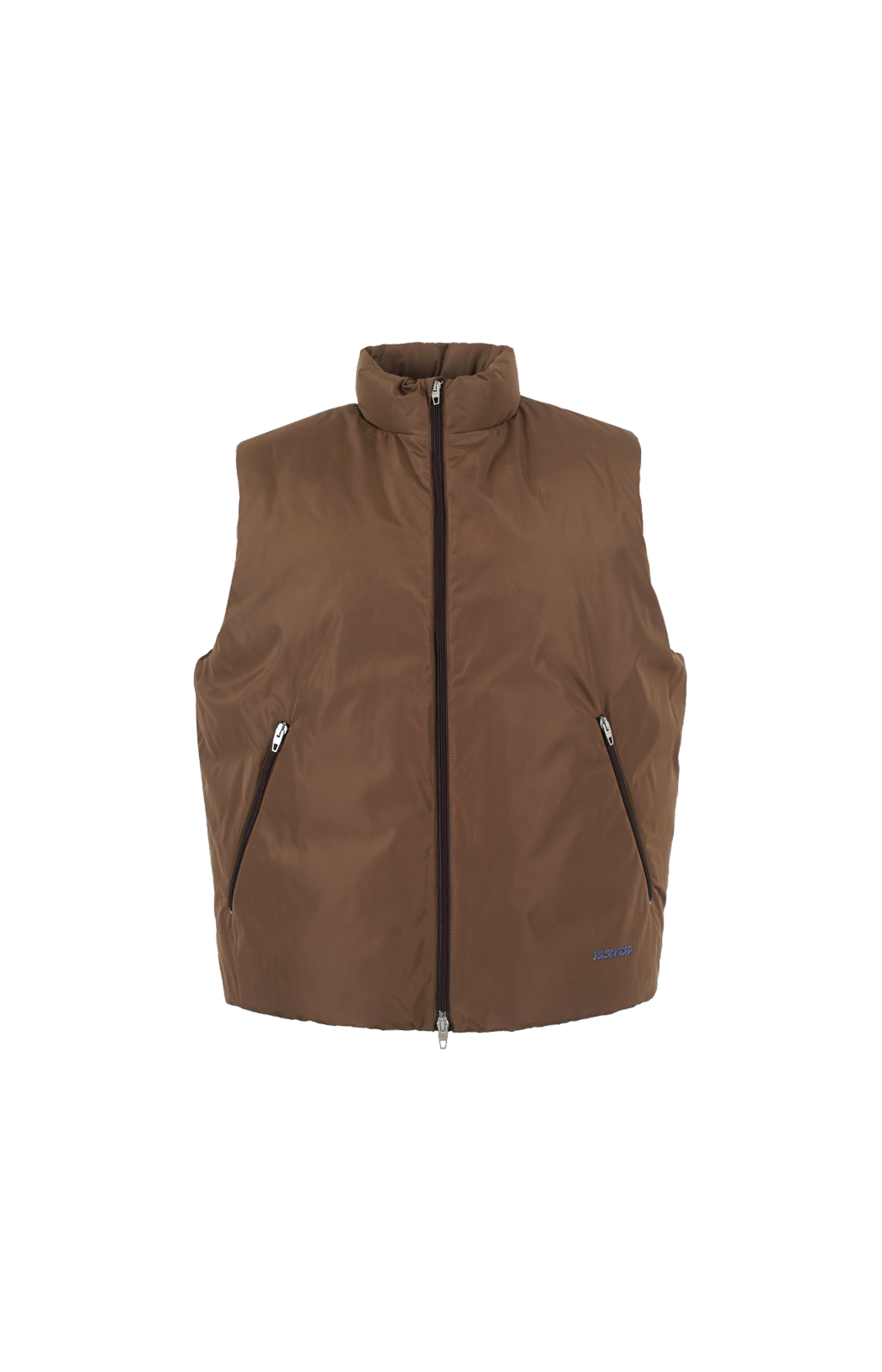 Padded Taffeta Gilet in Brown