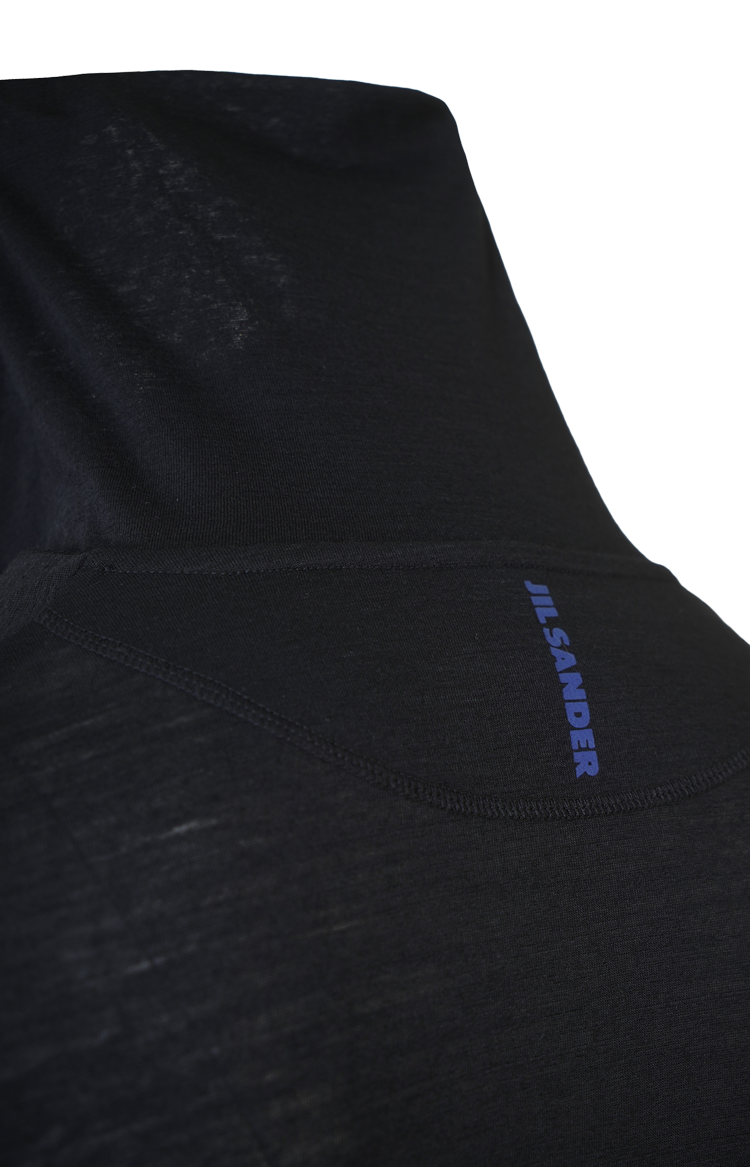 Zip Up High Neck Long Sleeve T-Shirt