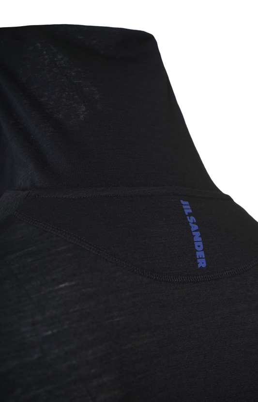Zip Up High Neck Long Sleeve T-Shirt