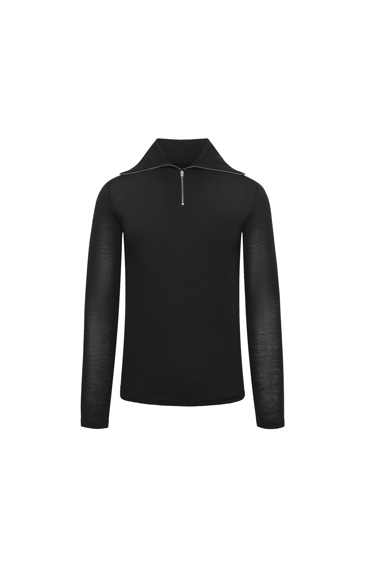 Zip Up High Neck Long Sleeve T-Shirt