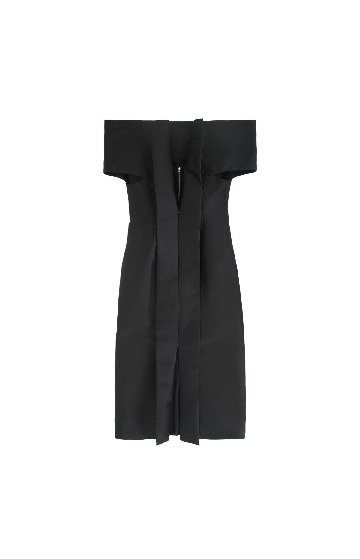 Off-Shoulder Midi Dress in Black