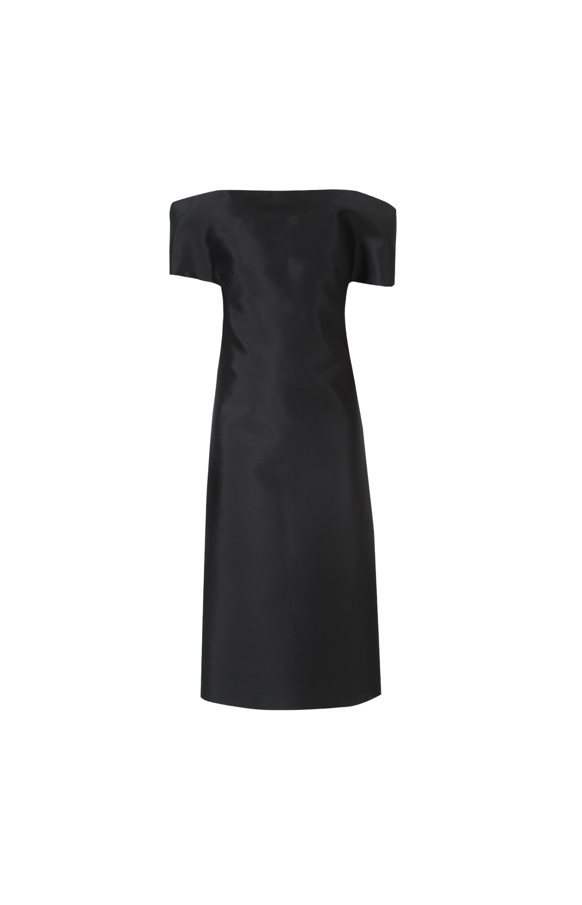 Off-Shoulder Midi Dress in Black