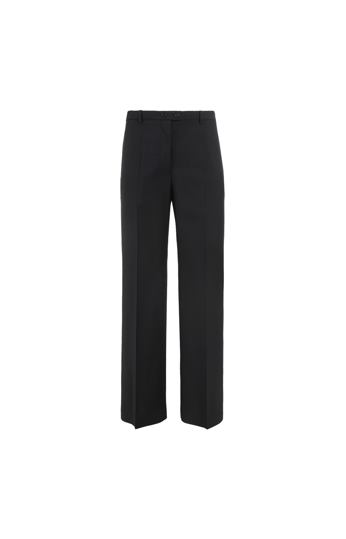 Wool-Mohair Canvas Wide-Leg Trousers in Black