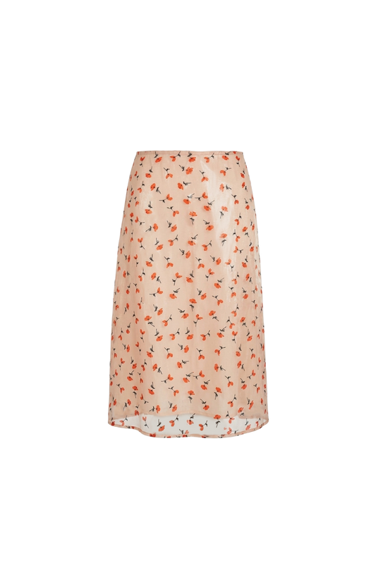 Technical Organdy Printed Skirt