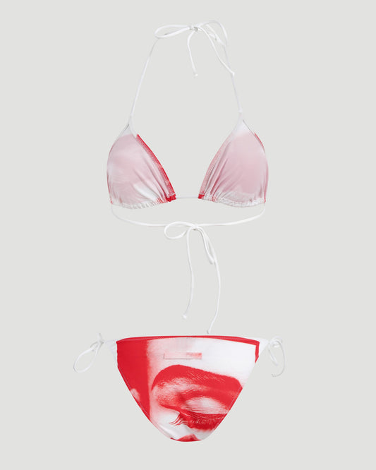 BIKINI SET IN RED AND WHITE PRINT