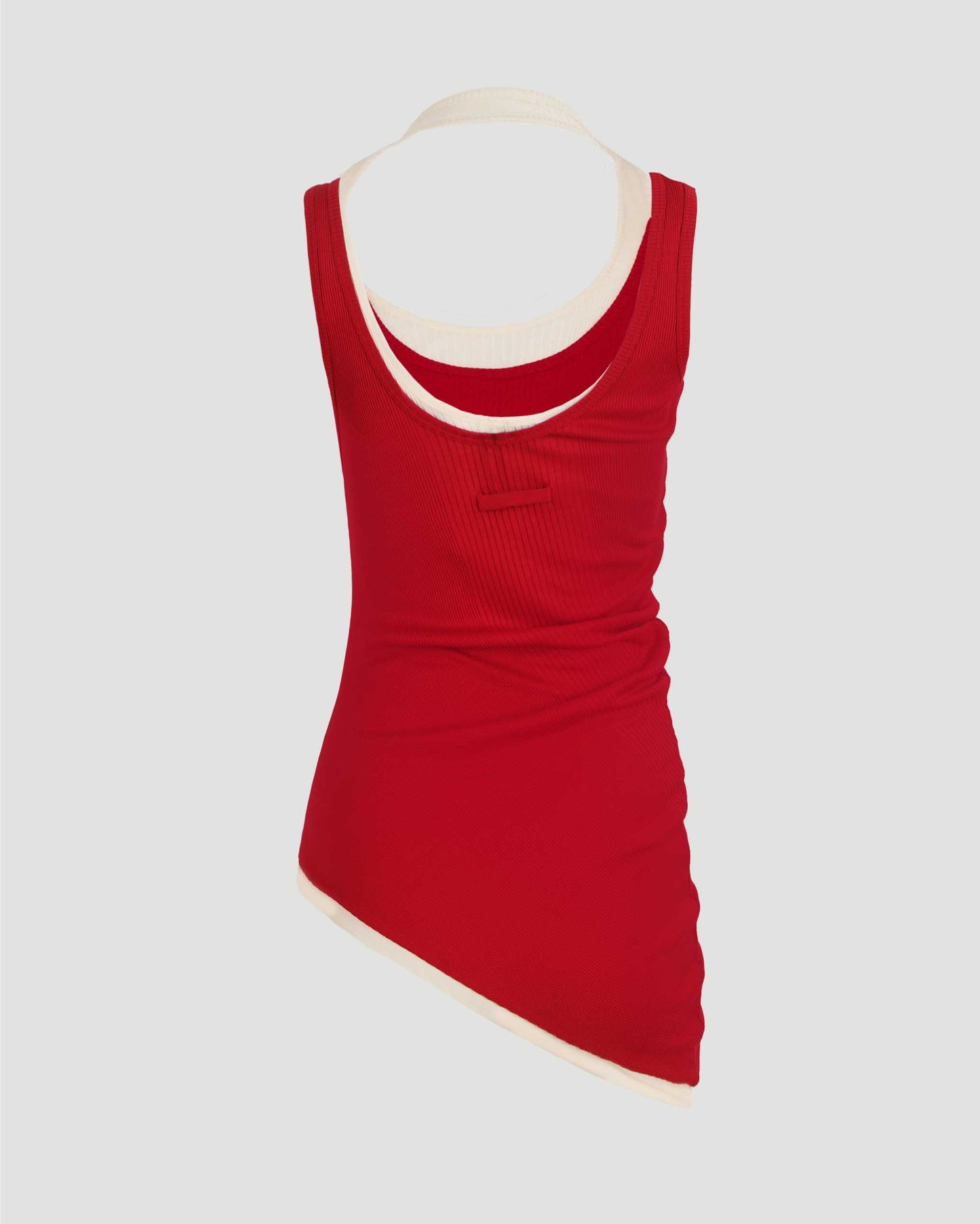 The Red Draped Double Tank Top