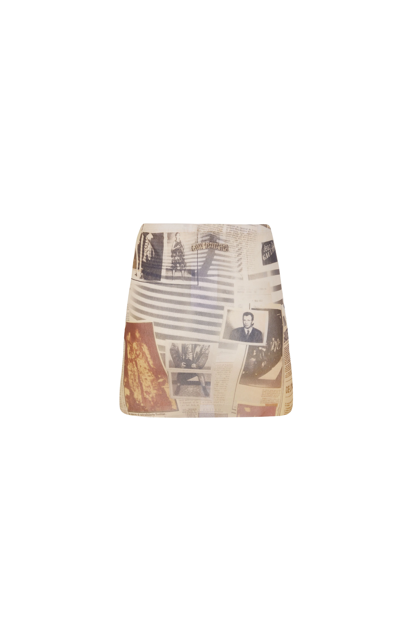 Mesh Printed Journal Mini Skirt