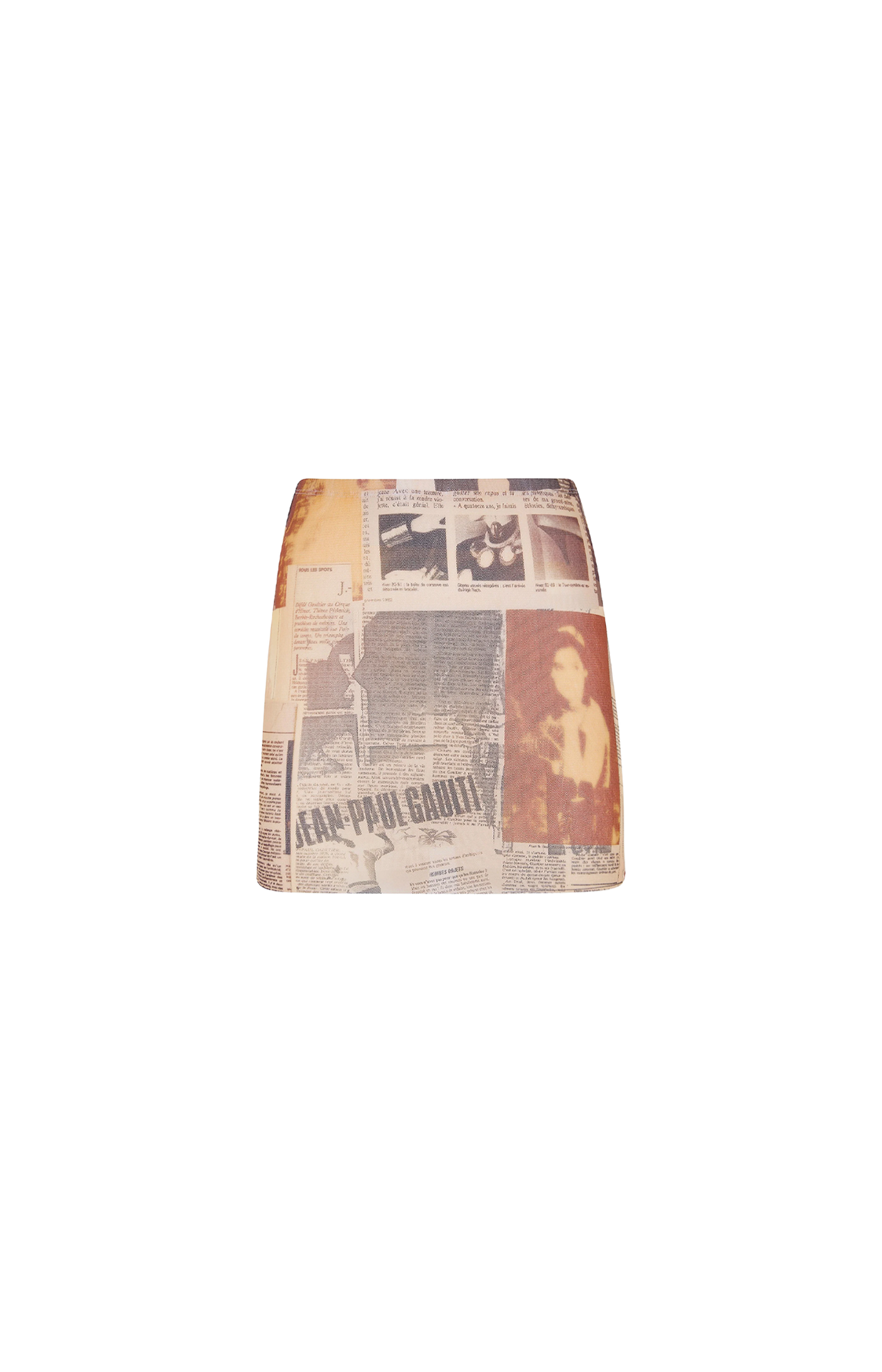 Mesh Printed Journal Mini Skirt