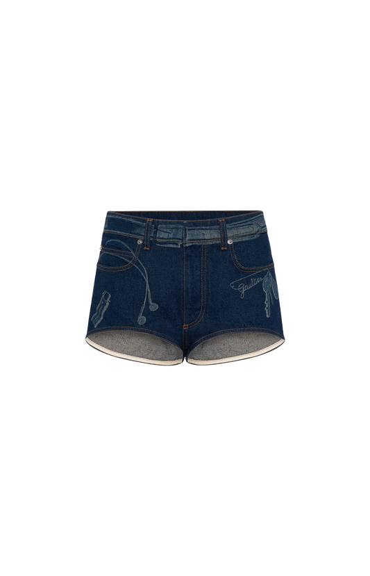Trompe-L'oeil Denim Shorts