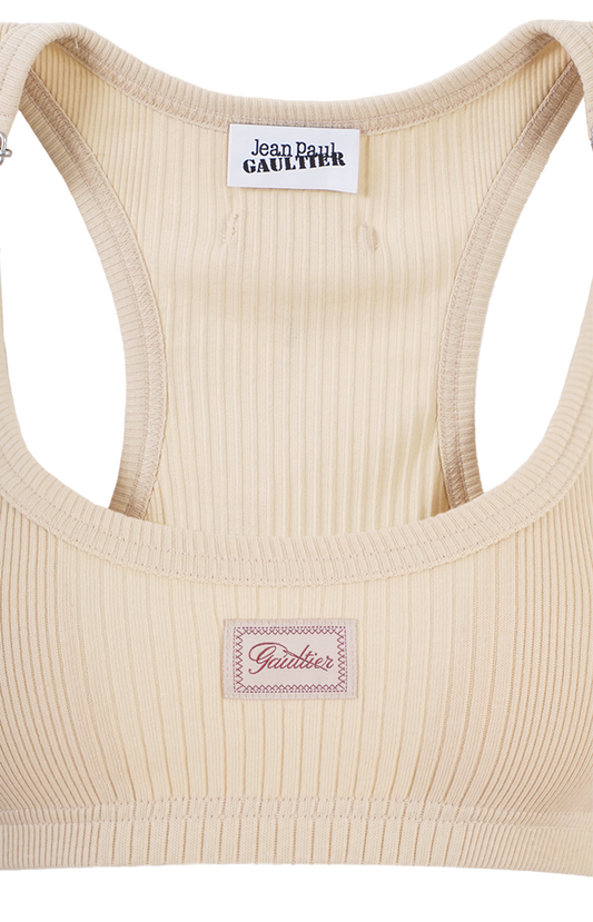 The Beige Gaultier Patch Bra