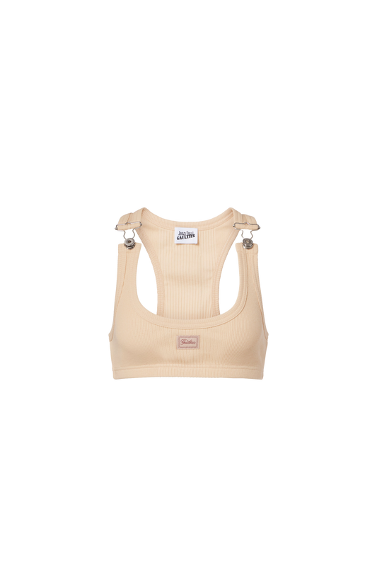 The Beige Gaultier Patch Bra