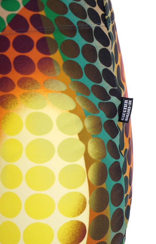 Dot-Print Stretch-Woven Mini Skirt