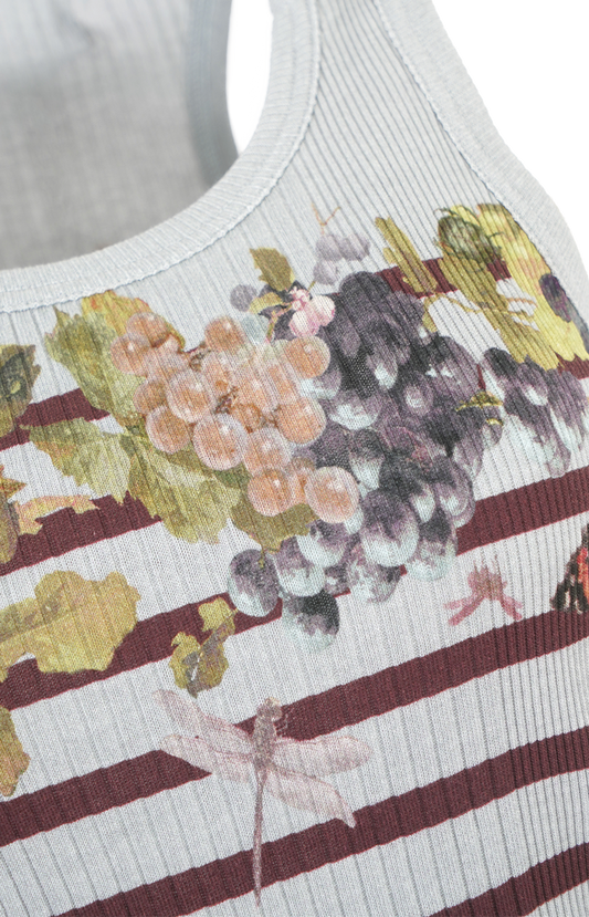 Marinière Grape Rib Tank Top