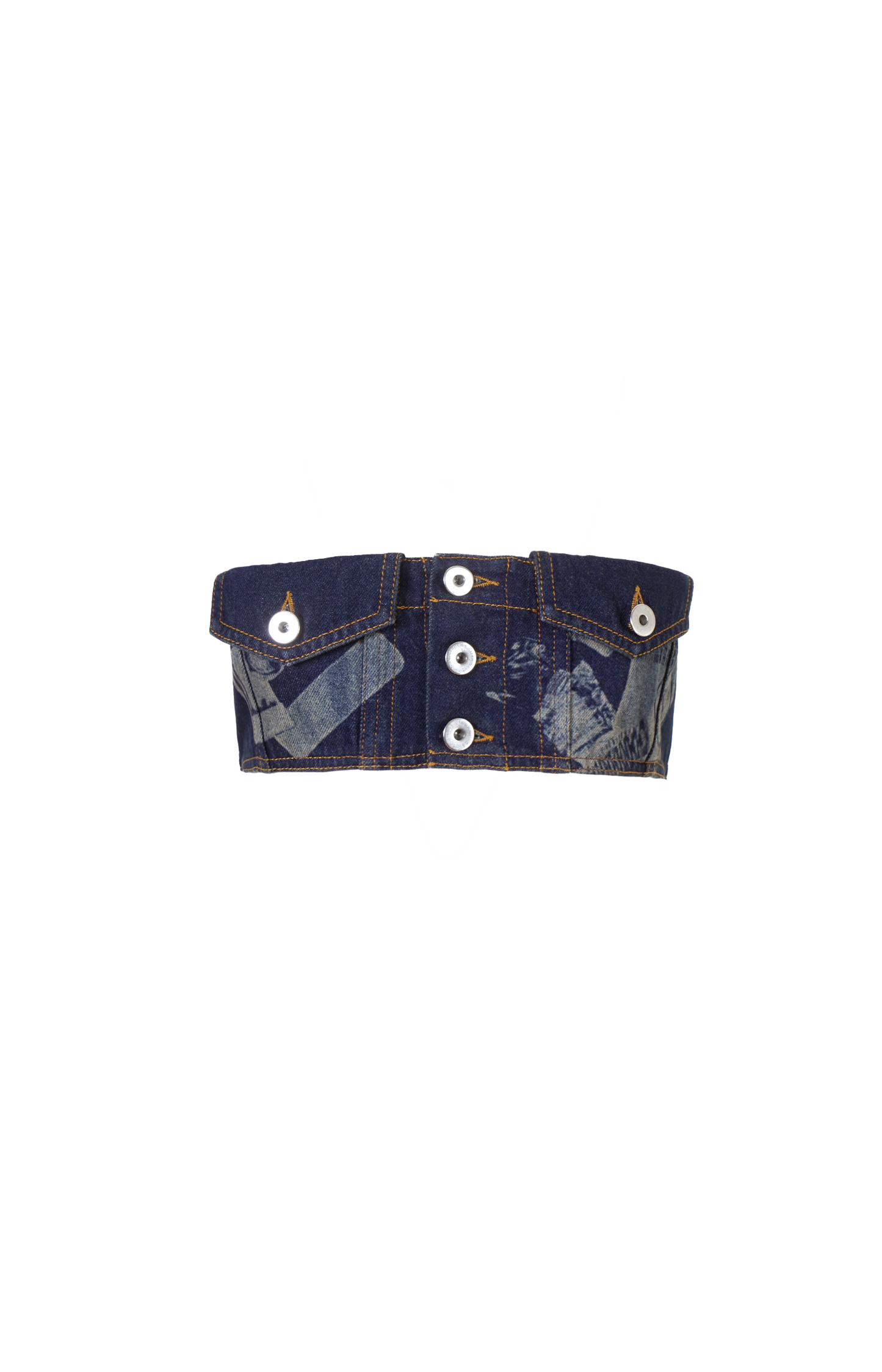 Trompe-L'œil Denim Bandeau Top