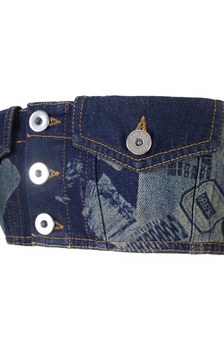 Trompe-L'œil Denim Bandeau Top