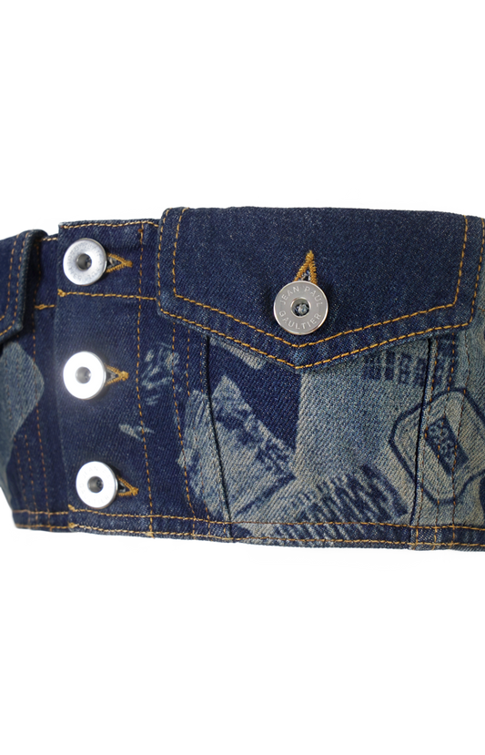 Trompe-L'œil Denim Bandeau Top