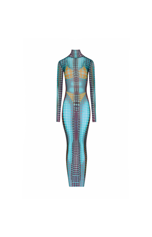 The Blue Dots Print Dress