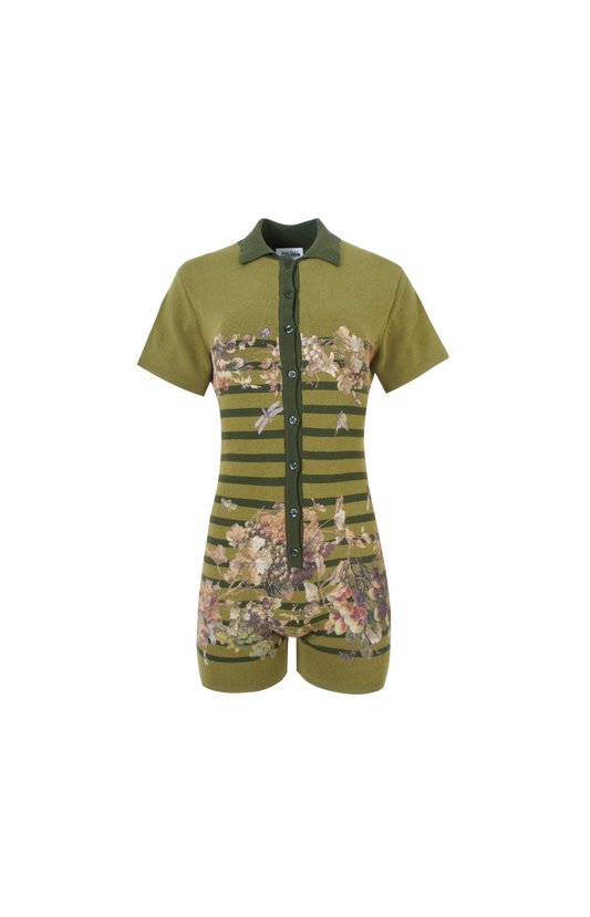 Pique Polo Neck Overall