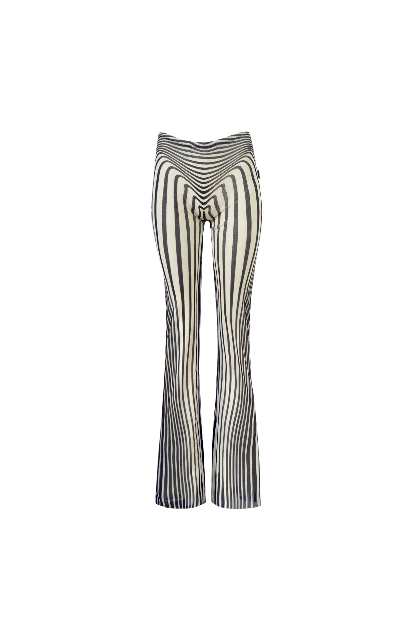 Body Morphing Trompe l'Oeil Mesh Flare Pants