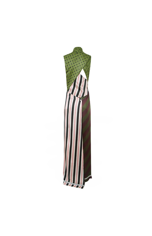 Patchwork Long Sleeveless Dress