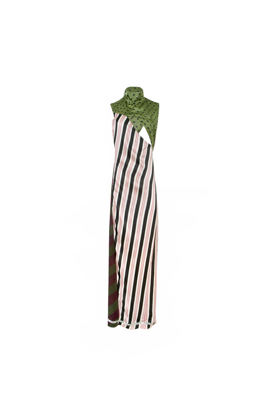 Patchwork Long Sleeveless Dress