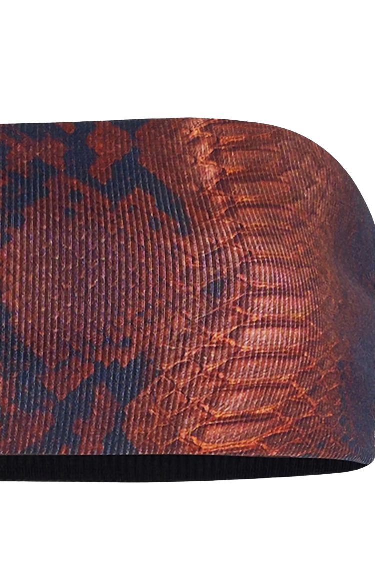Jean Paul Gaultier Ribbed Cotton Bra Python Print
