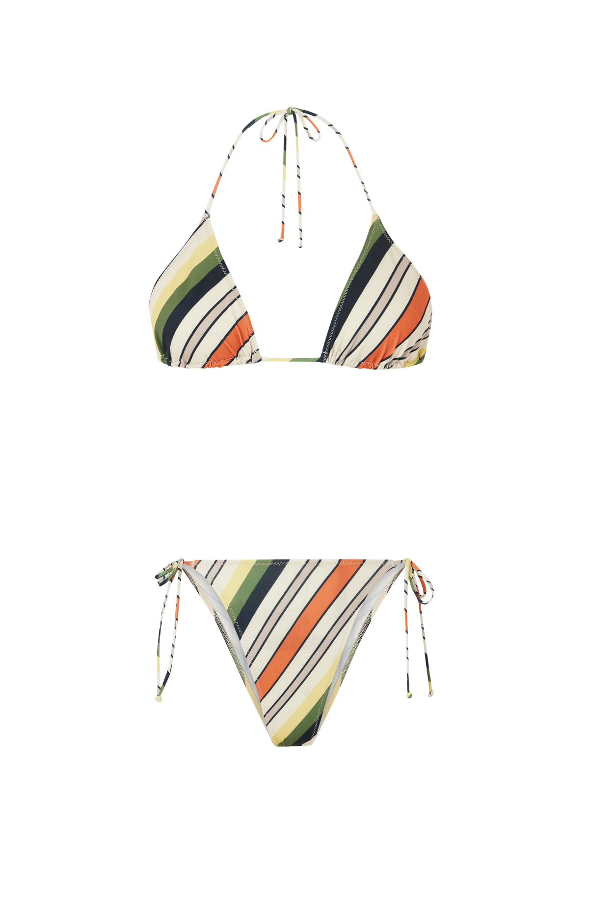 Lace-Up Bikini Set In Multicolor