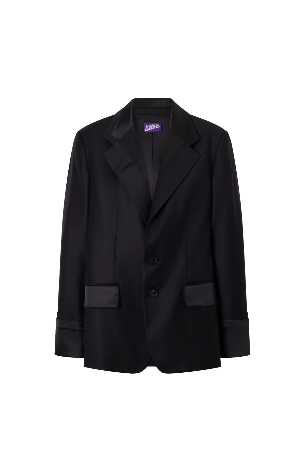Exposed Lining Blazer in Black