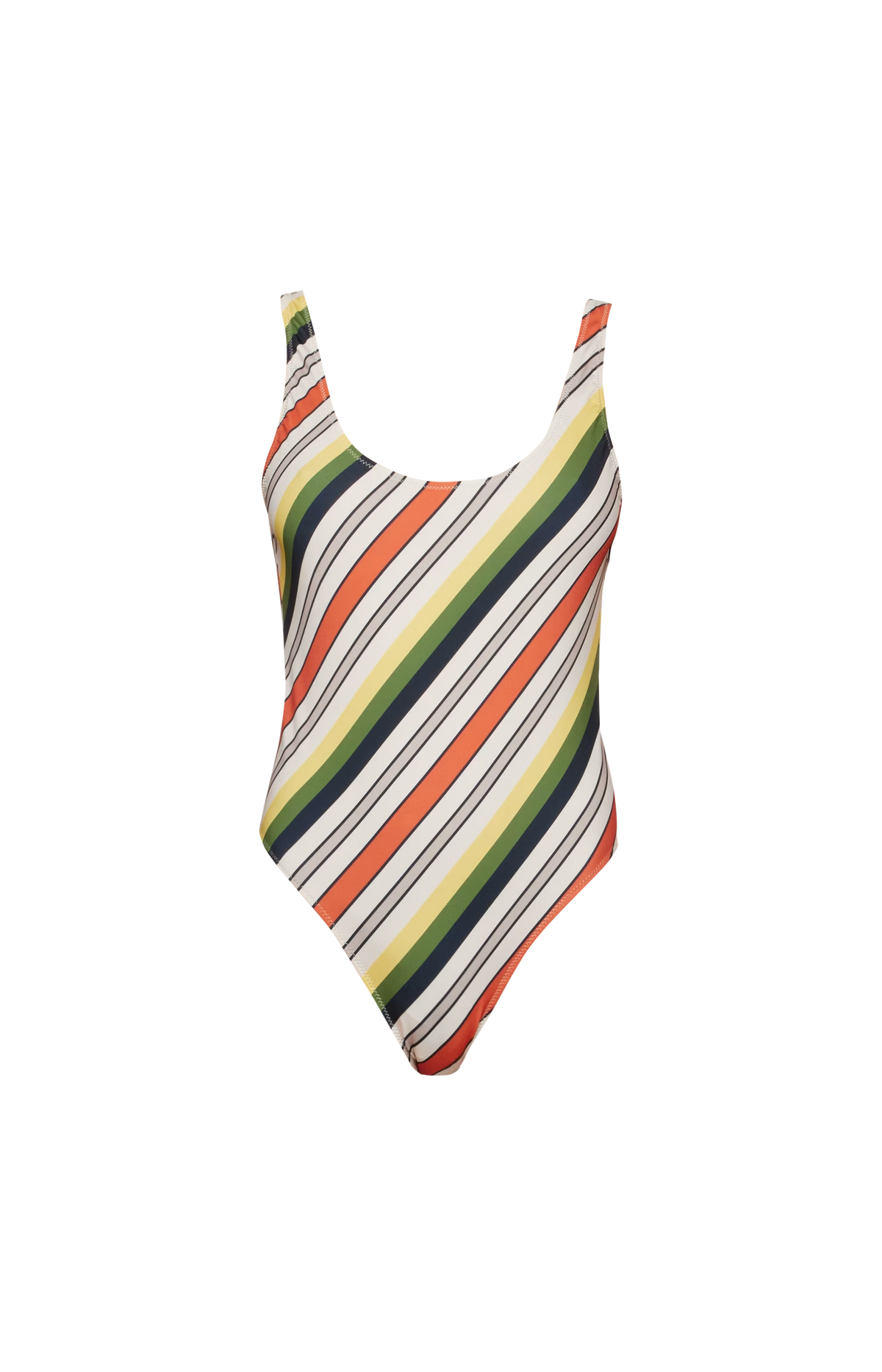 Printed Retro Stripe Swimsuit in Multicolor