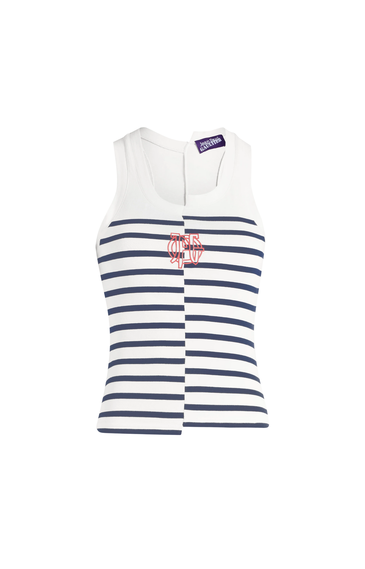 Stretch Asymmetric Vest on Black/White