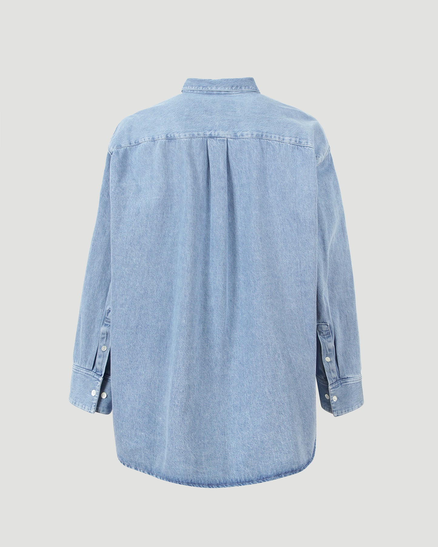 Collar shirt in medium blue