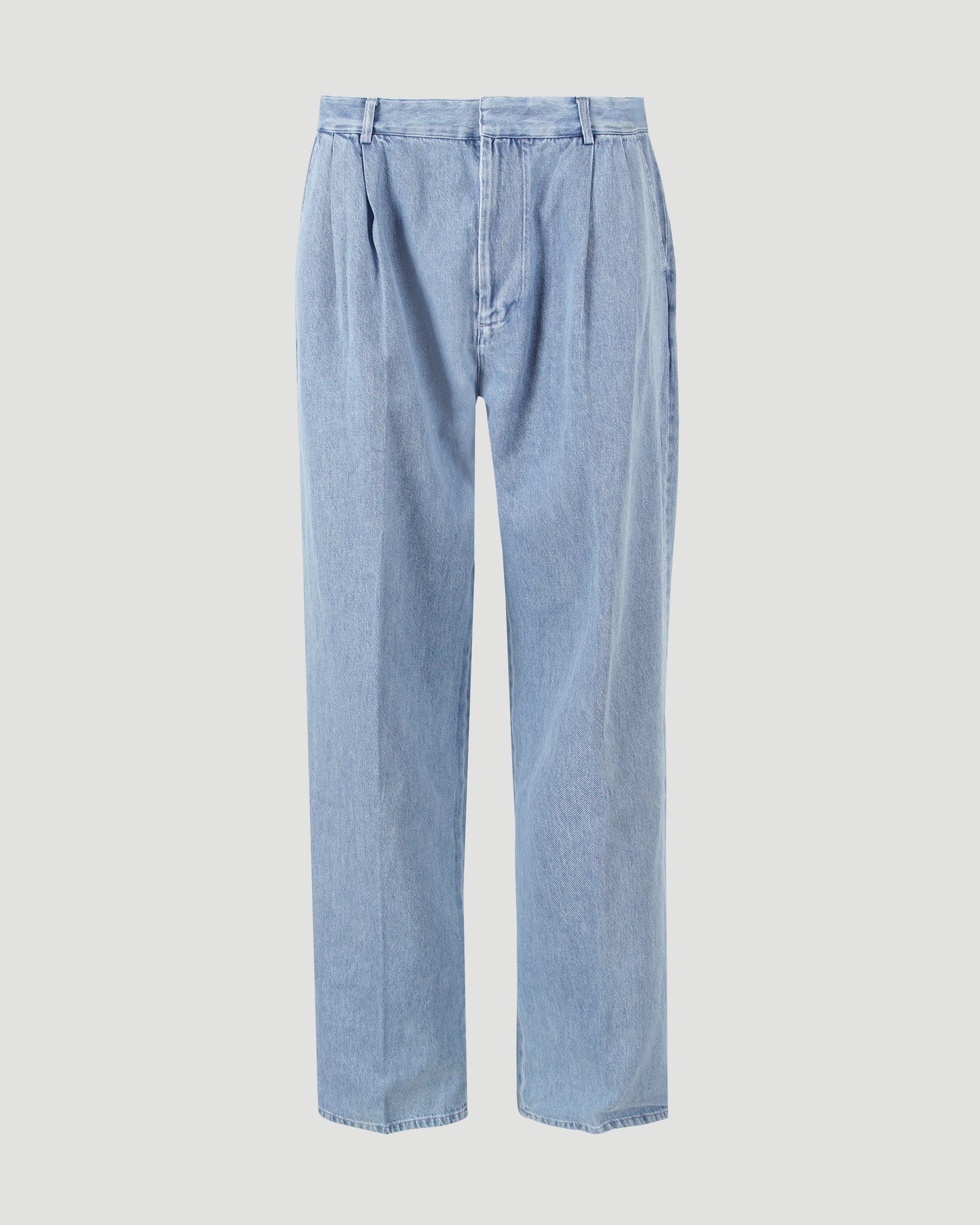 Oversized pleated trousers in medium blue
