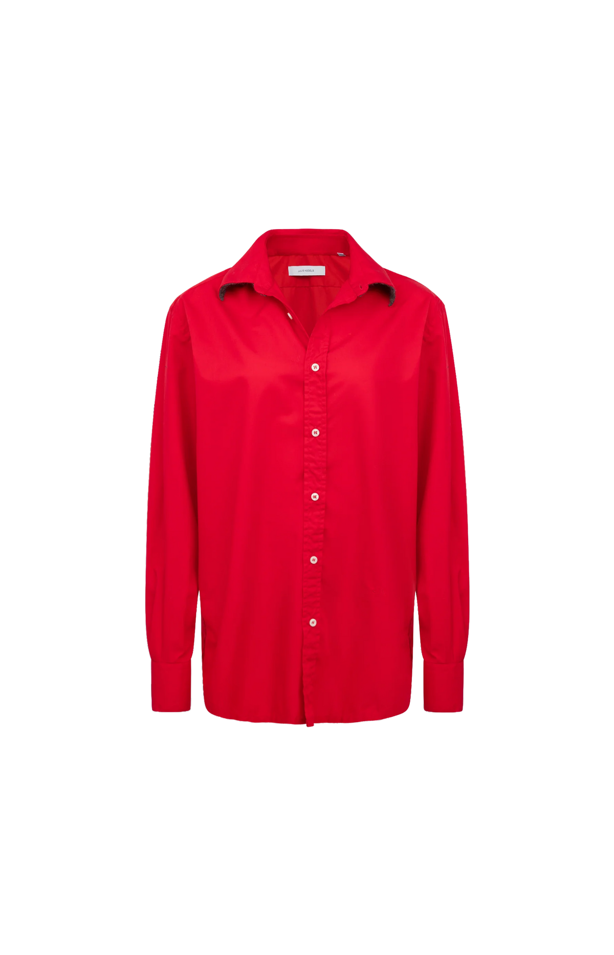 Cotton Shirt with Contrasting Wool Collar