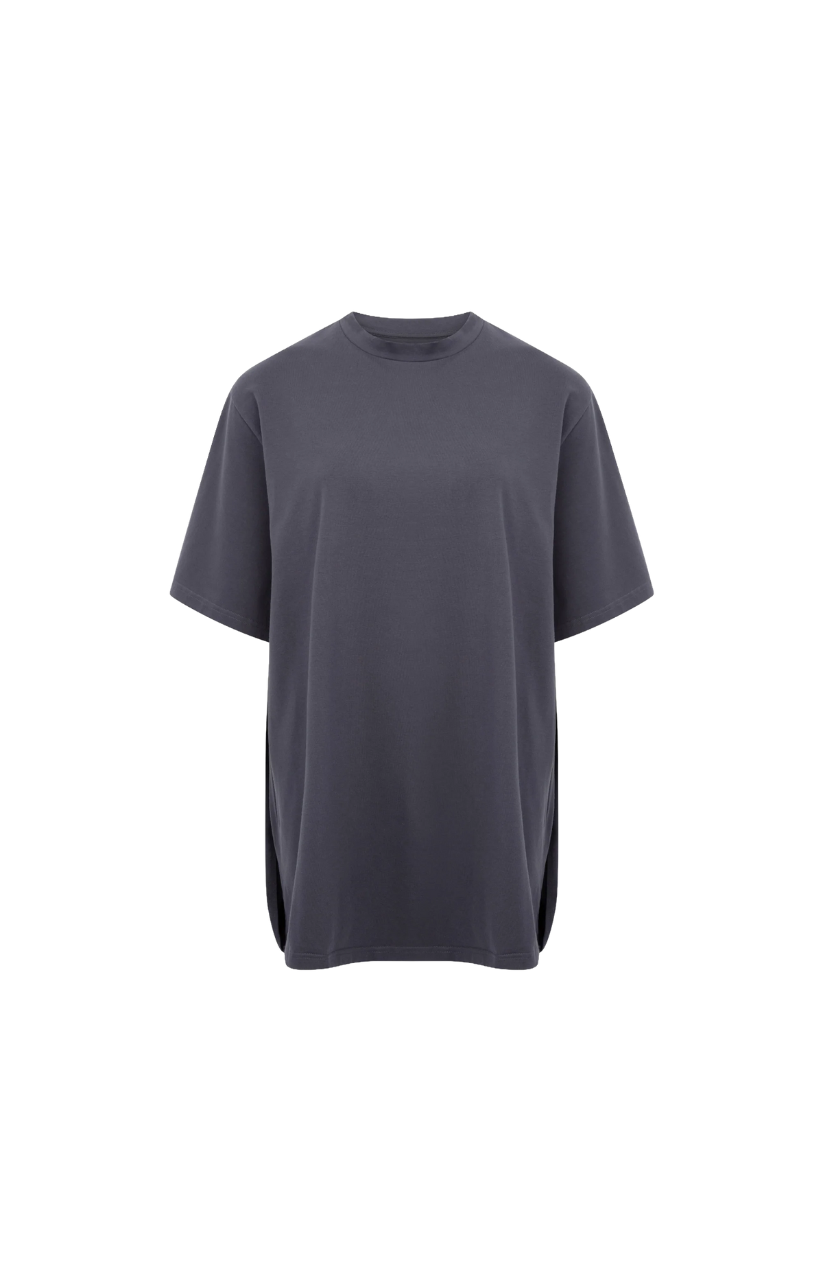 Cotton T-Shirt with Cap Sleeve in Grey