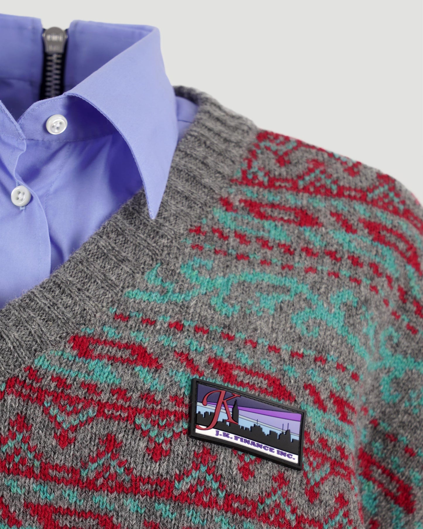 V-Neck Sweater With Shirt