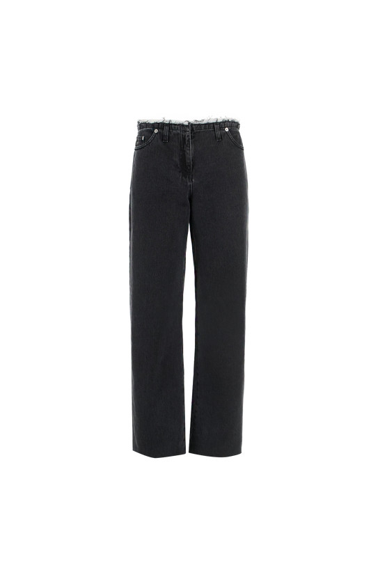 Julie Kegels Po Straight-Leg Jeans in Black — front view