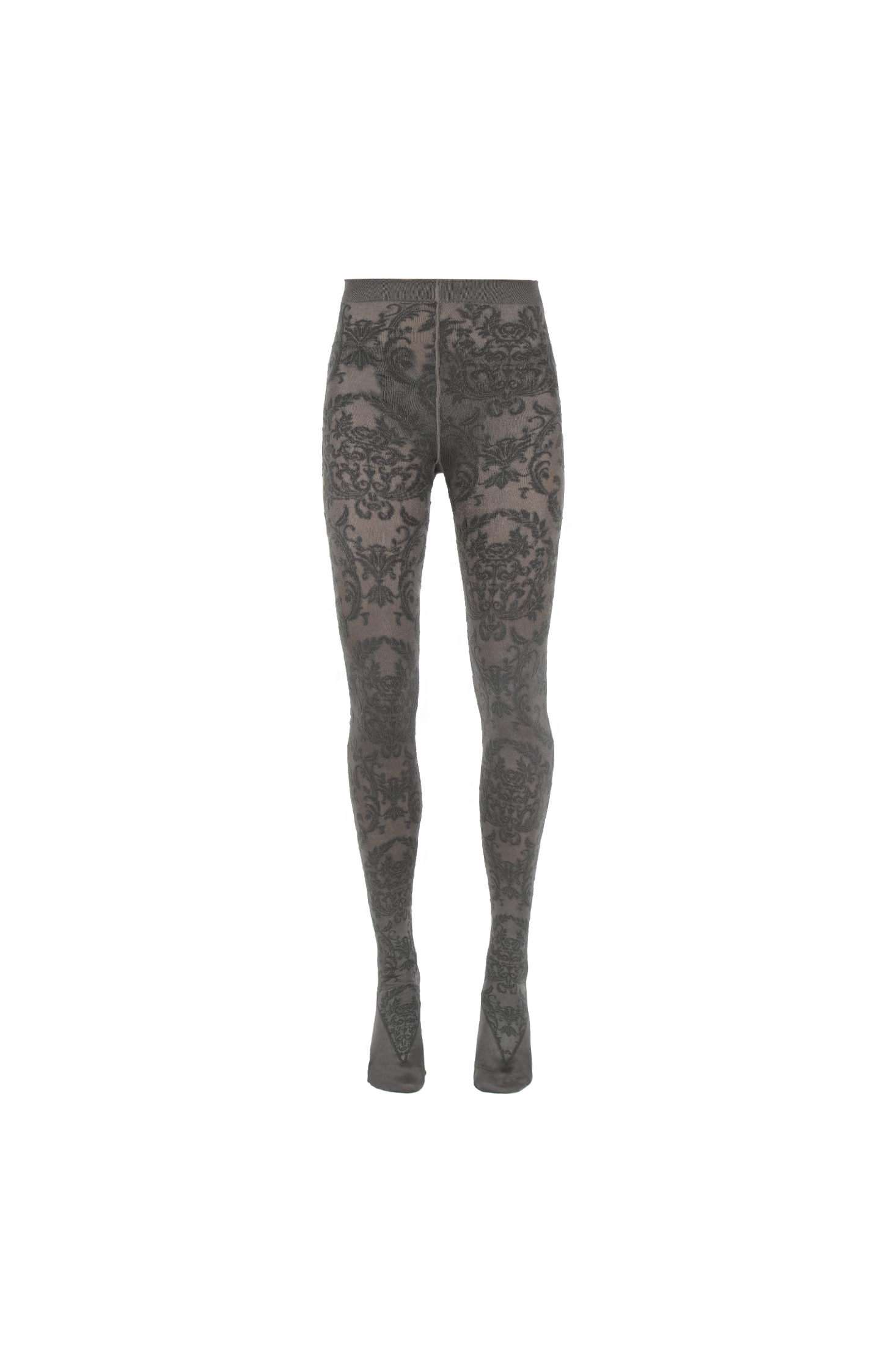 Damask Lace Tights in Khaki
