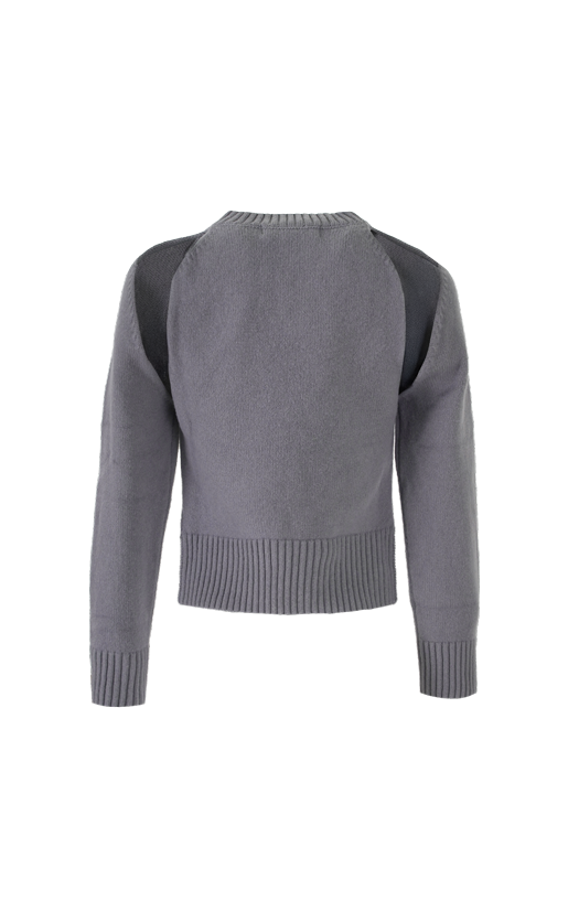 Kelt Wool V-Neck Sweater in Steel Grey