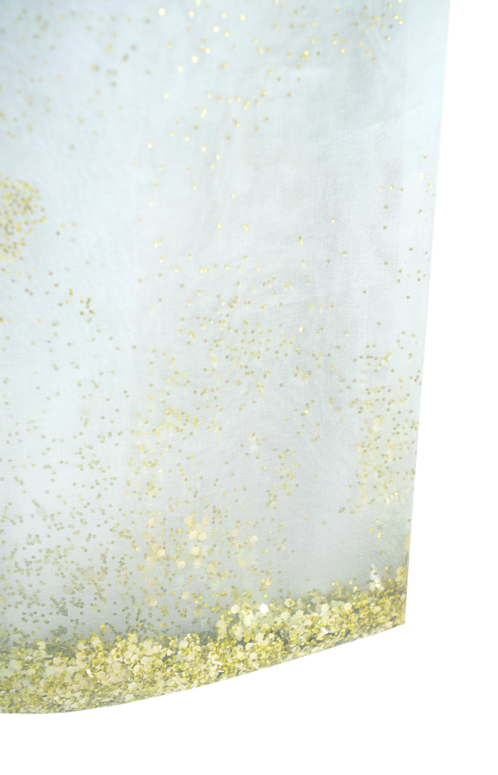 Silk Organza Bio-Glitter Skirt in Mint