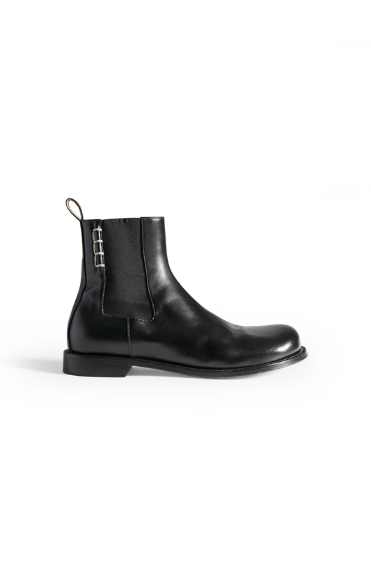JW Anderson Chelsea Loafer Boots in Black — front view