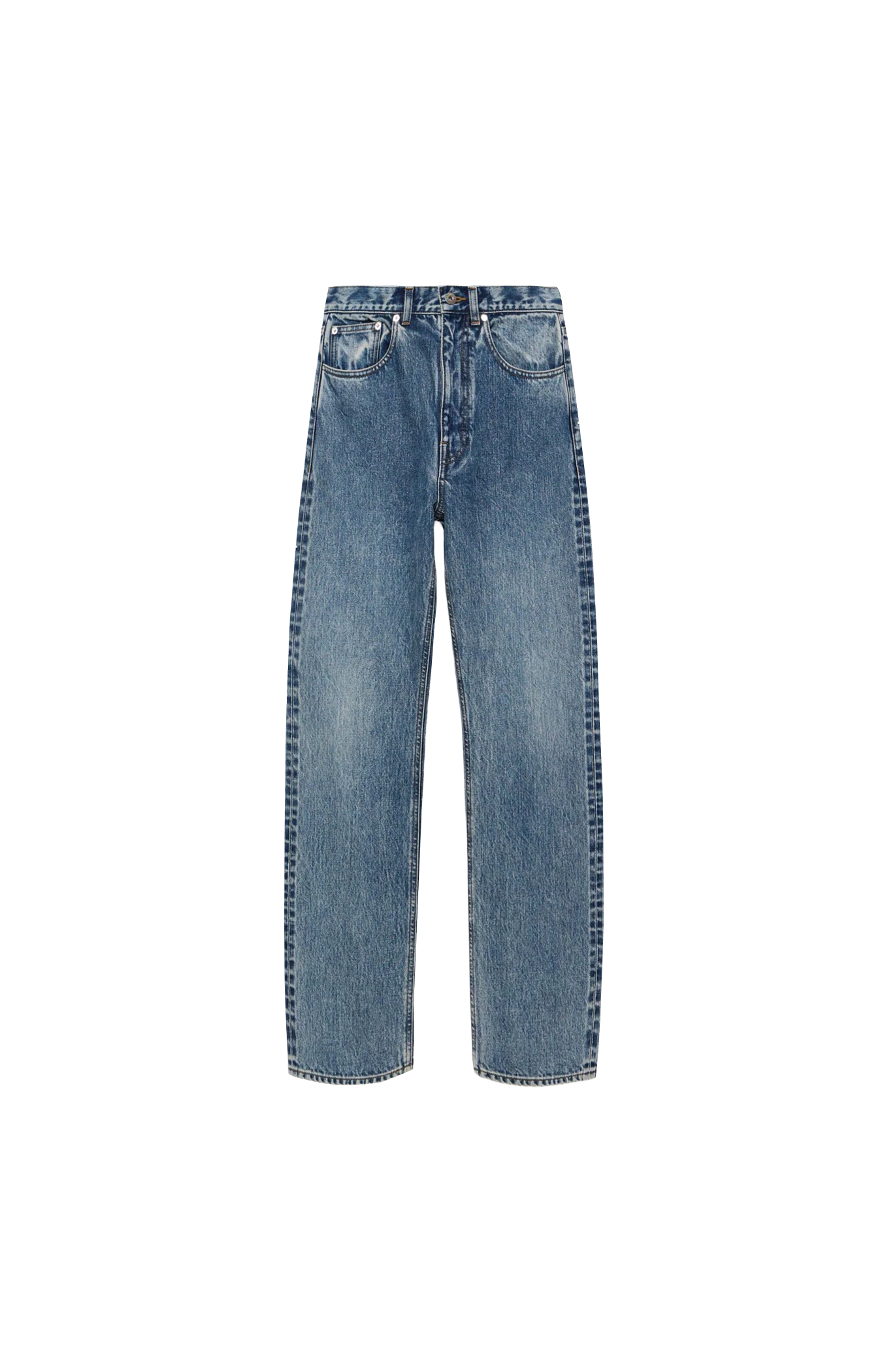 Straight Leg Denim Jean in Mid Blue