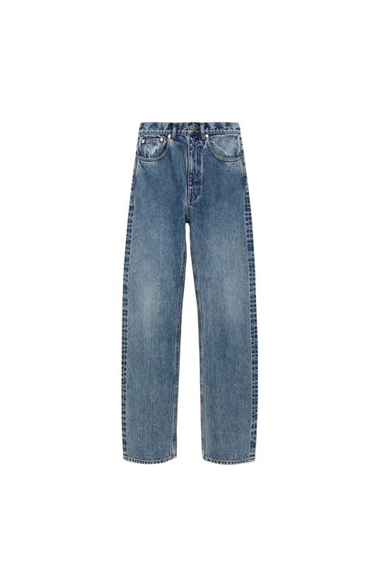 Straight Leg Denim Jean in Mid Blue