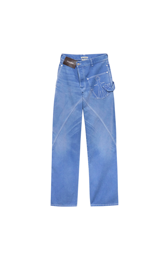 Twisted Workwear Denim Jeans in French Blue