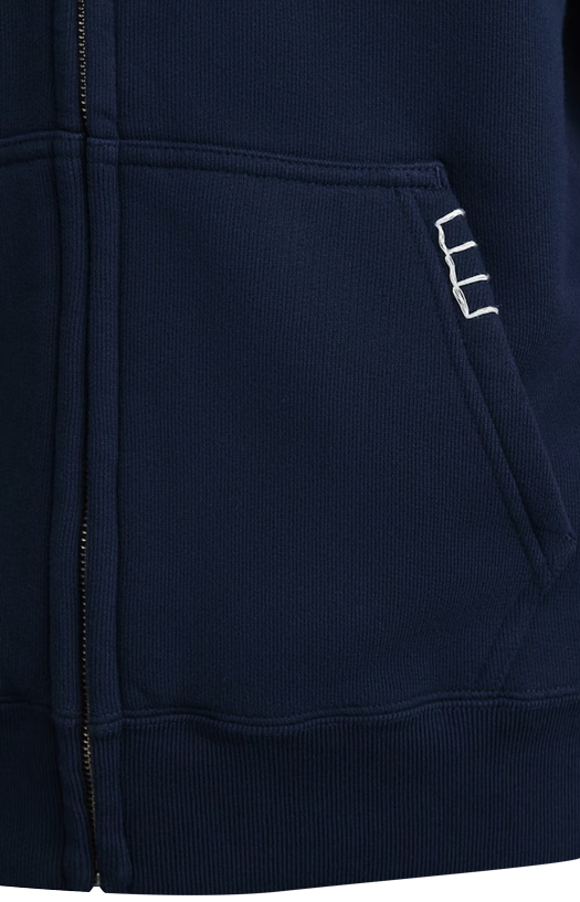 Front Zip Hoodie in Navy