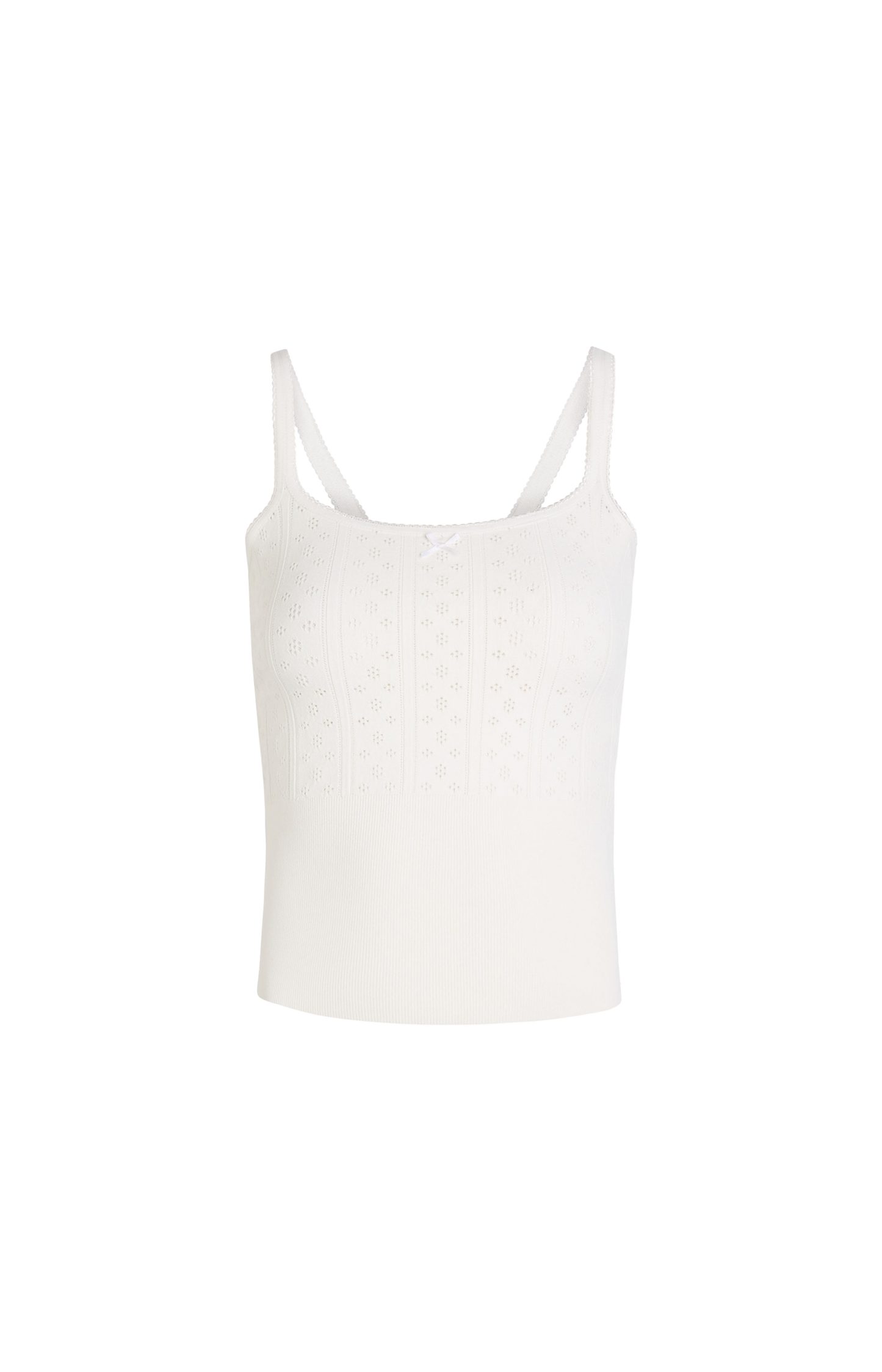 Ribbed-Knit Tank Top in White